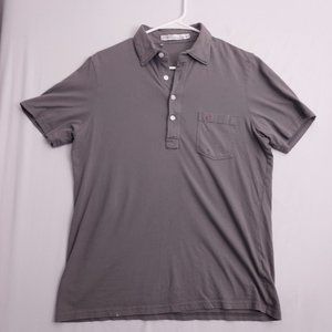 Criquet Golf Polo Shirt Gray Short Sleeve Organic Cotton Casual Men's Medium